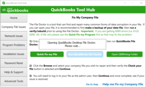 Use QuickBooks File Doctor to repair data corruption