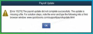 QuickBooks Payroll Update Error Code 15270